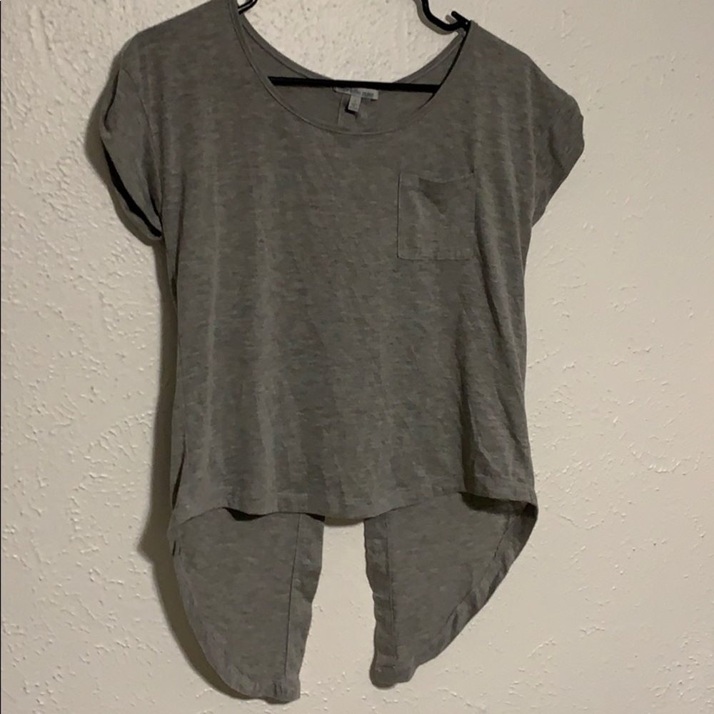 Grey Charlotte Russe Button Up Back Shirt